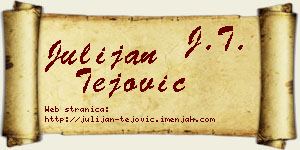 Julijan Tejović vizit kartica